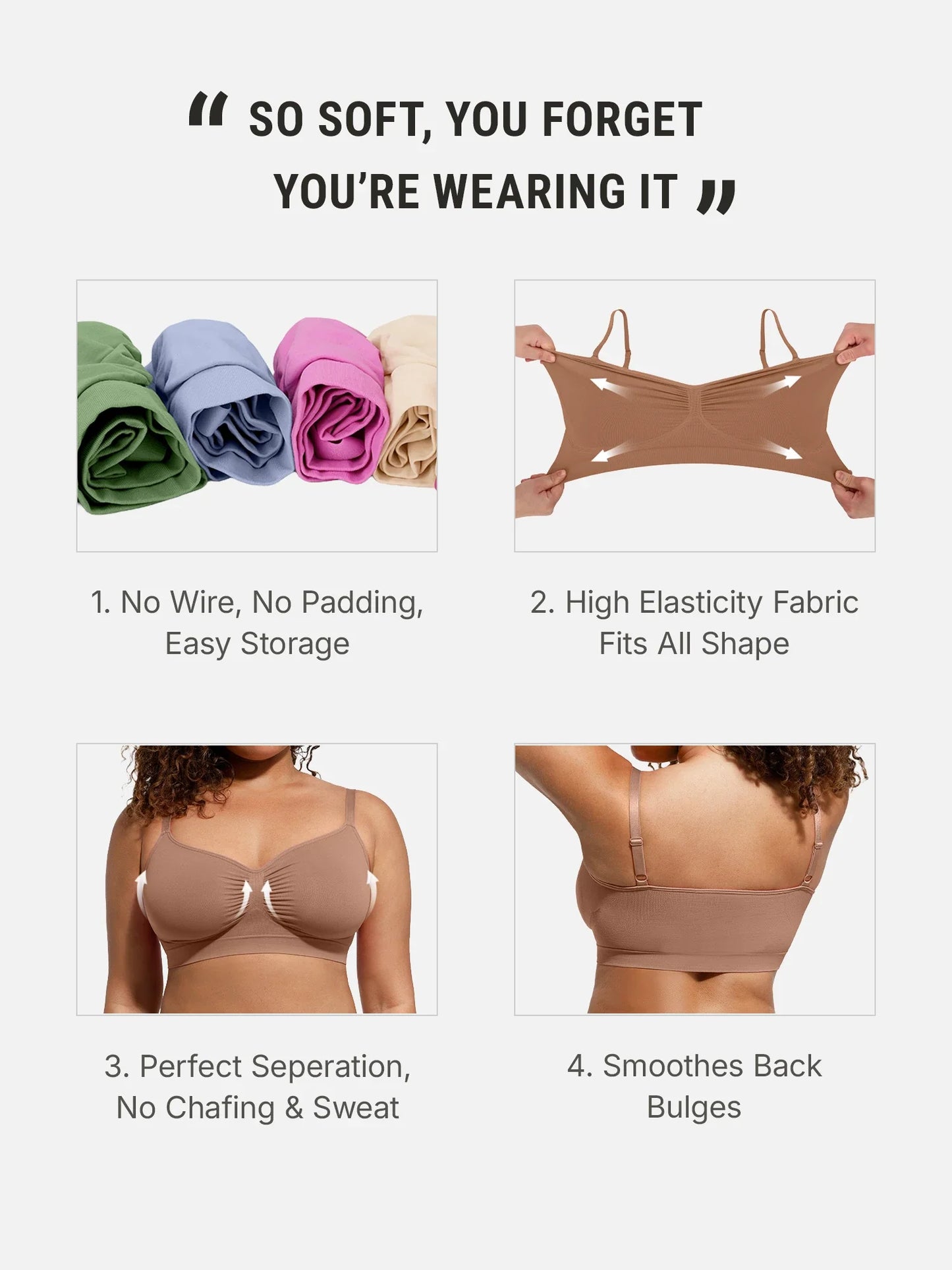Comfort Wireless Support Seamless Bra